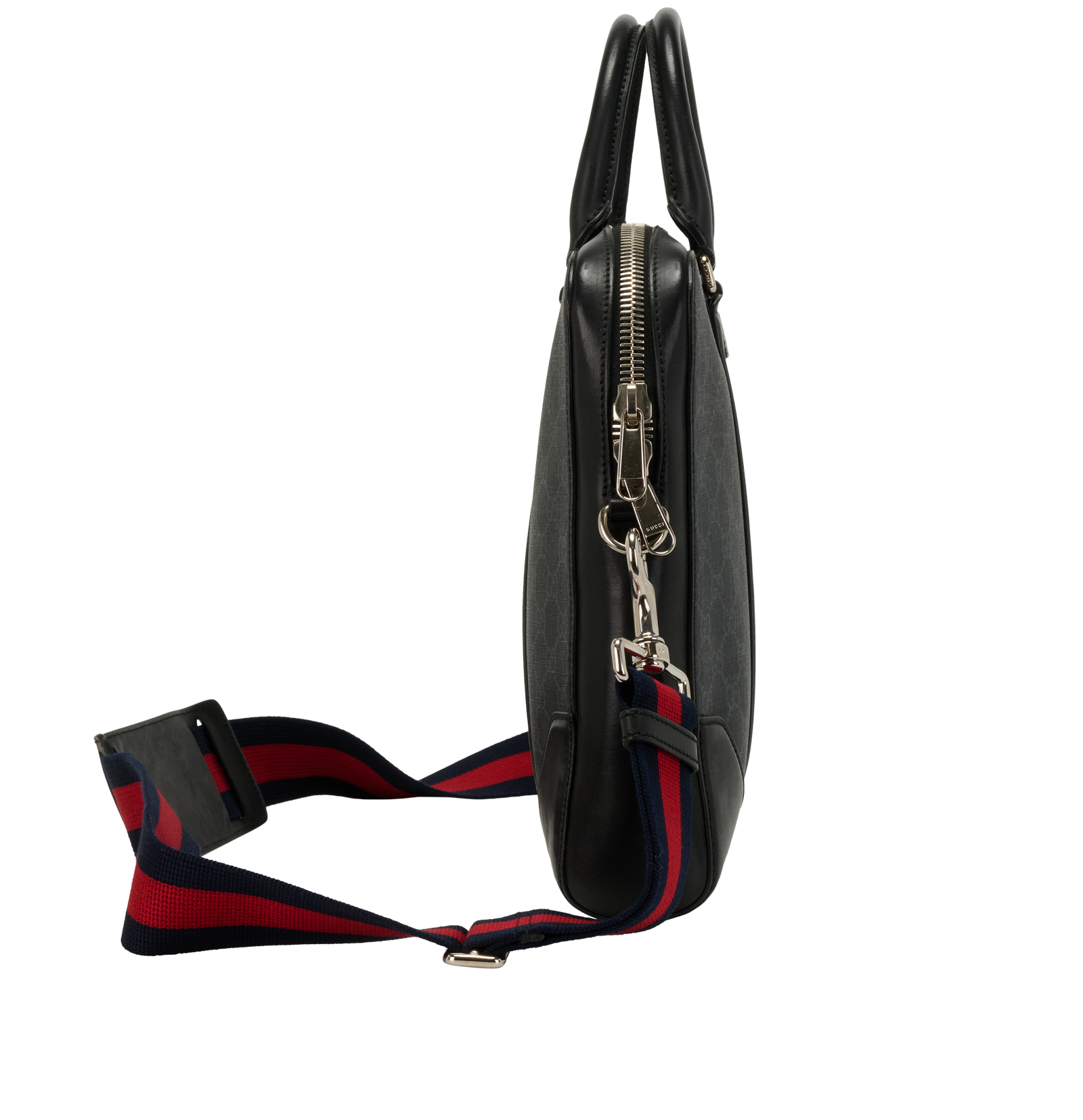 GG Supreme Briefcase, &pound;595, Handbags, Black, Canvas, Side view